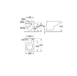 Grohe Bau Keramik Wand-Tiefspül-WC inkl. WC-Sitz